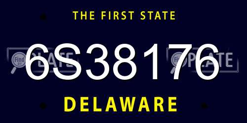 6S38176 Delaware License Plate