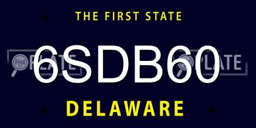 6SDB60 Delaware License Plate