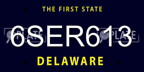 6SER613 Delaware License Plate
