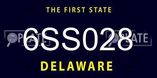 6SS028 Delaware License Plate