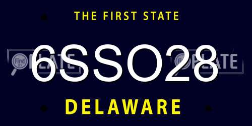 6SSO28 Delaware License Plate