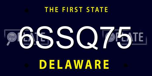 6SSQ75 Delaware License Plate
