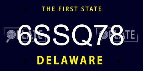 6SSQ78 Delaware License Plate