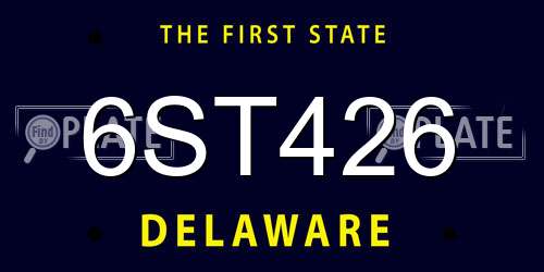 6ST426 Delaware License Plate
