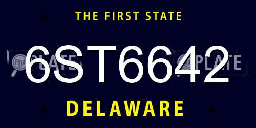 6ST6642 Delaware License Plate