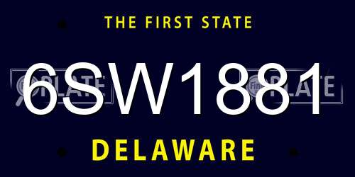 6SW1881 Delaware License Plate