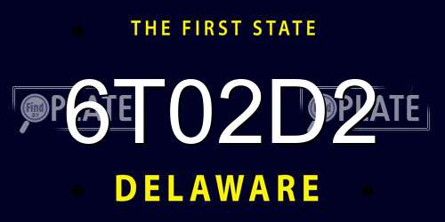 6T02D2 Delaware License Plate