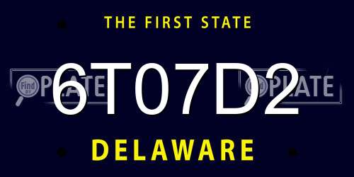 6T07D2 Delaware License Plate
