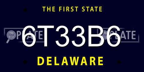 6T33B6 Delaware License Plate
