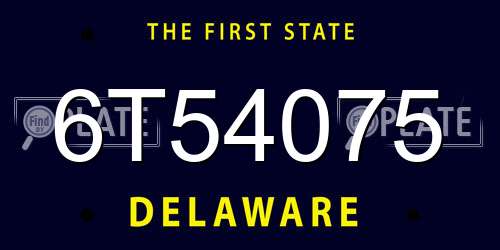 6T54075 Delaware License Plate