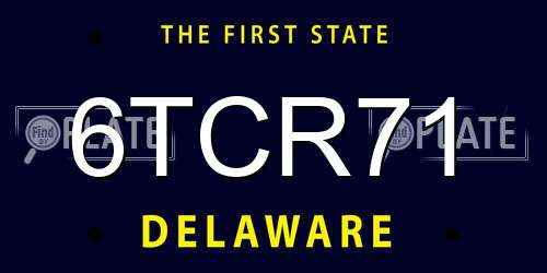 6TCR71 Delaware License Plate
