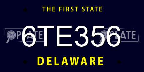 6TE356 Delaware License Plate
