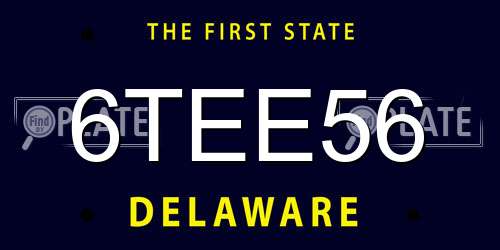 6TEE56 Delaware License Plate
