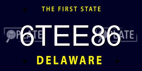 6TEE86 Delaware License Plate