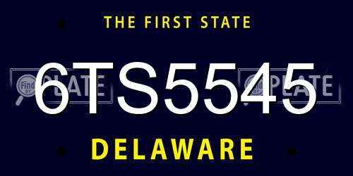 6TS5545 Delaware License Plate