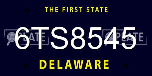 6TS8545 Delaware License Plate