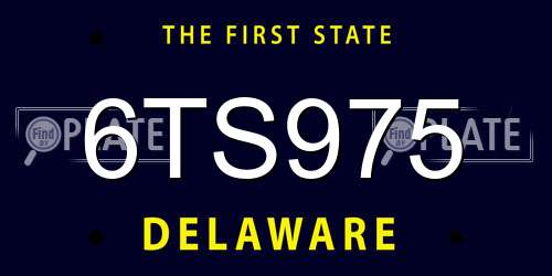 6TS975 Delaware License Plate