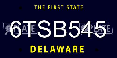 6TSB545 Delaware License Plate