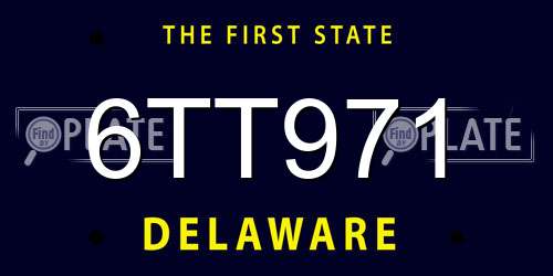 6TT971 Delaware License Plate