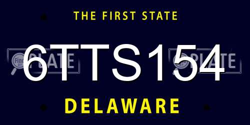 6TTS154 Delaware License Plate