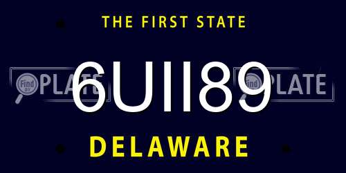 6UII89 Delaware License Plate