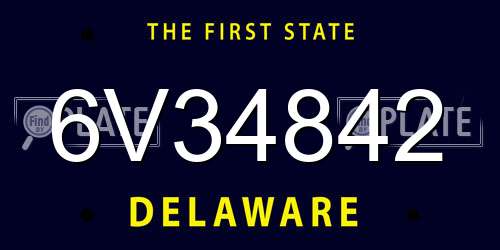 6V34842 Delaware License Plate