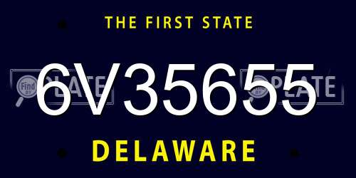 6V35655 Delaware License Plate