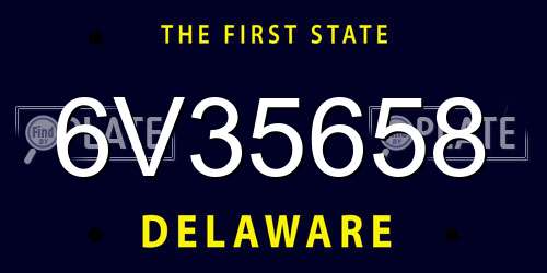 6V35658 Delaware License Plate