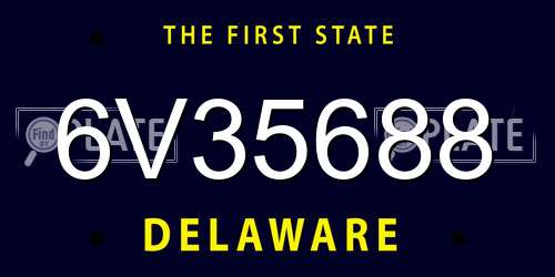 6V35688 Delaware License Plate