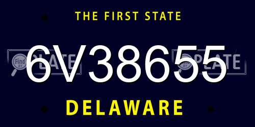 6V38655 Delaware License Plate