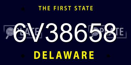 6V38658 Delaware License Plate