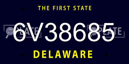 6V38685 Delaware License Plate