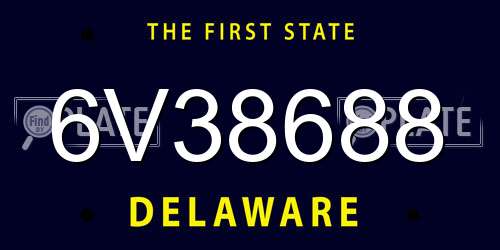 6V38688 Delaware License Plate