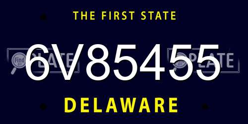 6V85455 Delaware License Plate