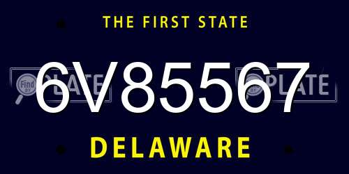 6V85567 Delaware License Plate