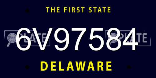 6V97584 Delaware License Plate