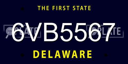 6VB5567 Delaware License Plate