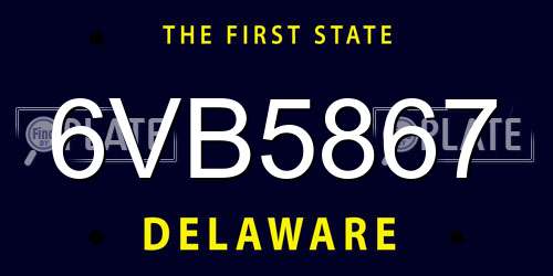 6VB5867 Delaware License Plate
