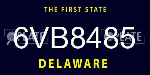 6VB8485 Delaware License Plate