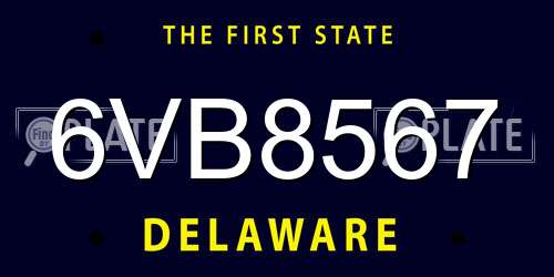 6VB8567 Delaware License Plate