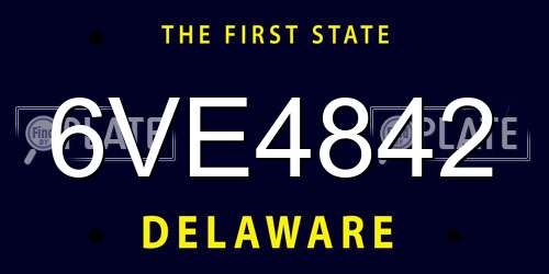 6VE4842 Delaware License Plate