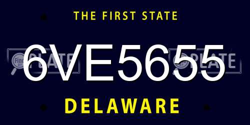 6VE5655 Delaware License Plate