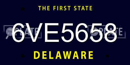 6VE5658 Delaware License Plate