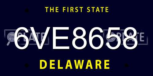 6VE8658 Delaware License Plate