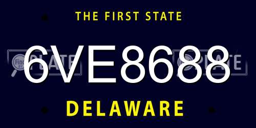 6VE8688 Delaware License Plate
