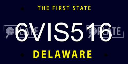 6VIS516 Delaware License Plate