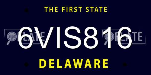 6VIS816 Delaware License Plate