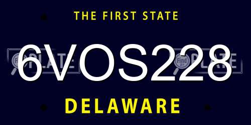 6VOS228 Delaware License Plate