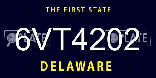 6VT4202 Delaware License Plate