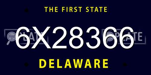 6X28366 Delaware License Plate